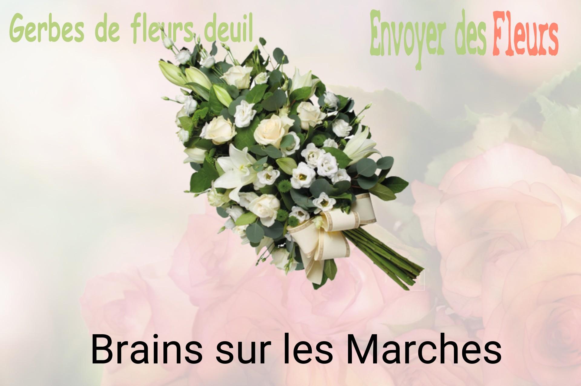 Gerbe de fleurs de deuil livrée à Brains-sur-les-Marches